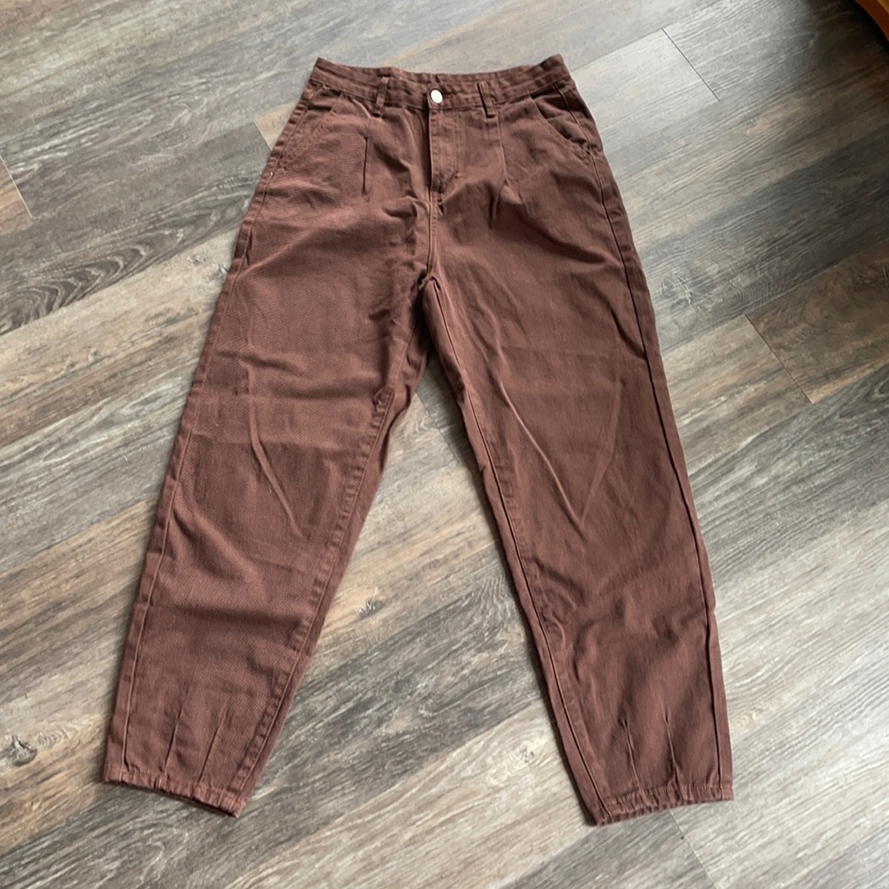SHEIN High Waisted Brown Mom Jeans Sz M NEW